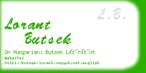 lorant butsek business card